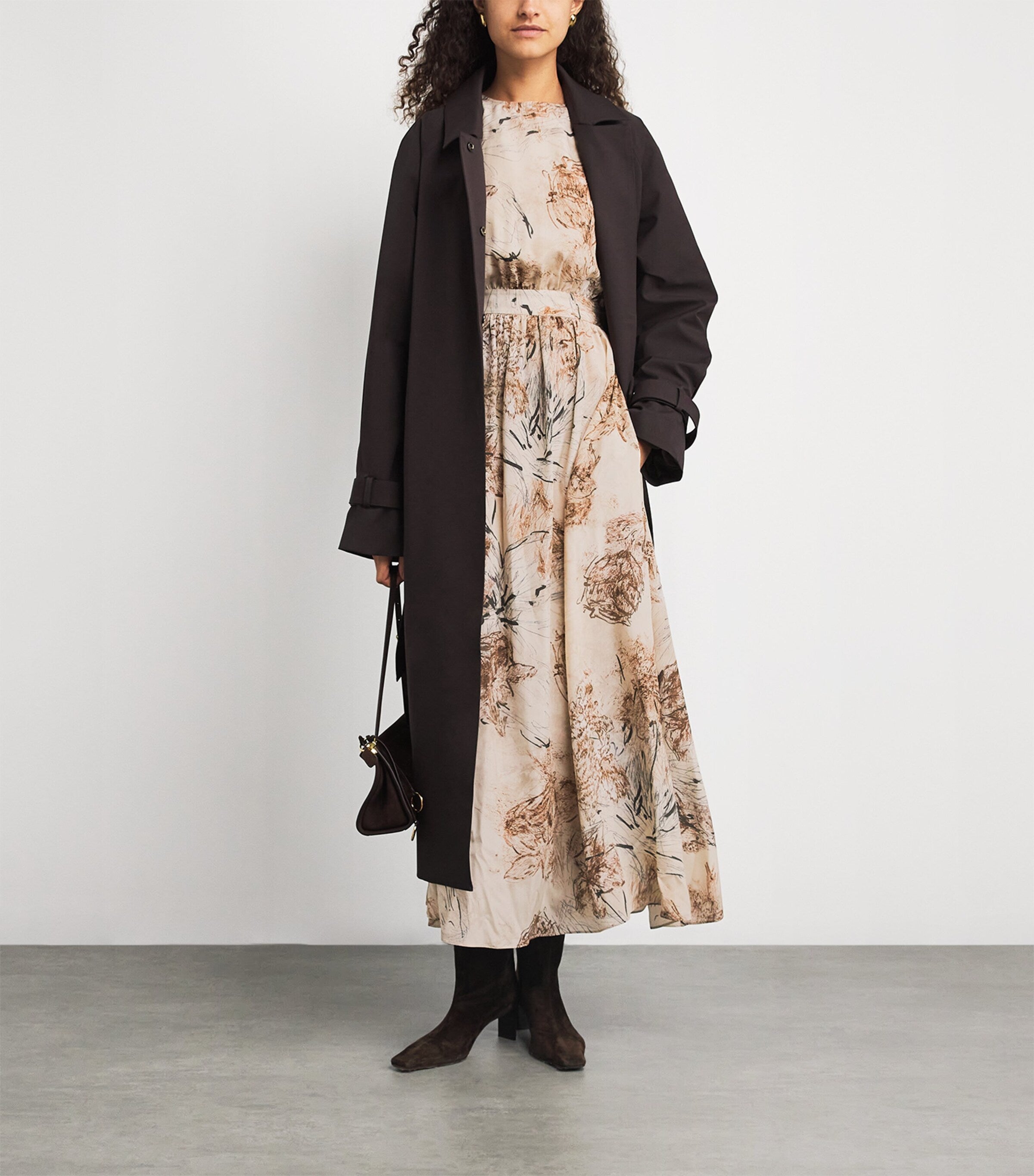 Silk Printed Maxi Dress VISONE
