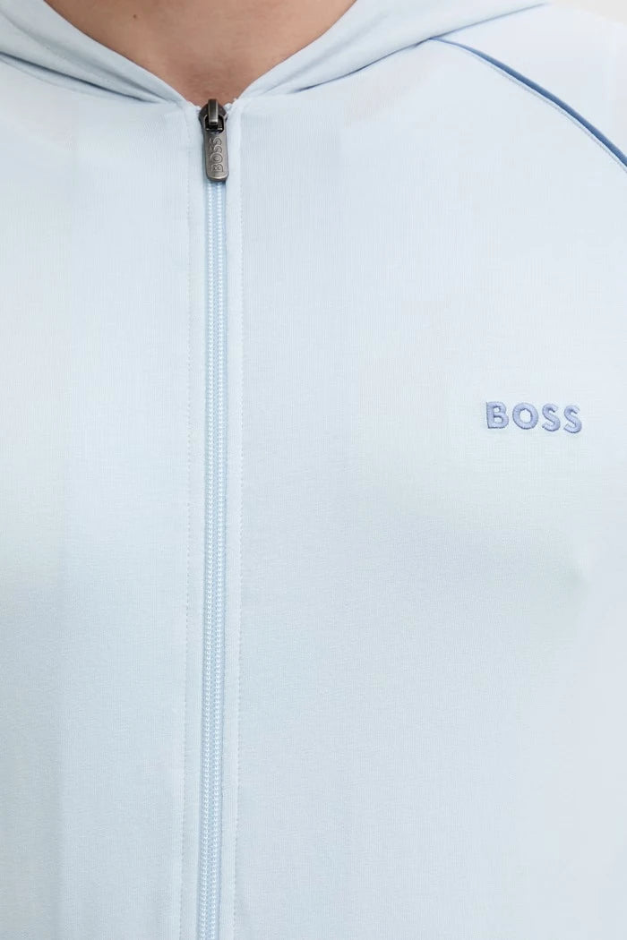 BOSS erkek pamuk ve elastan fermuarlı kapüşonlu sweatshirt Mix&Match Jacket H