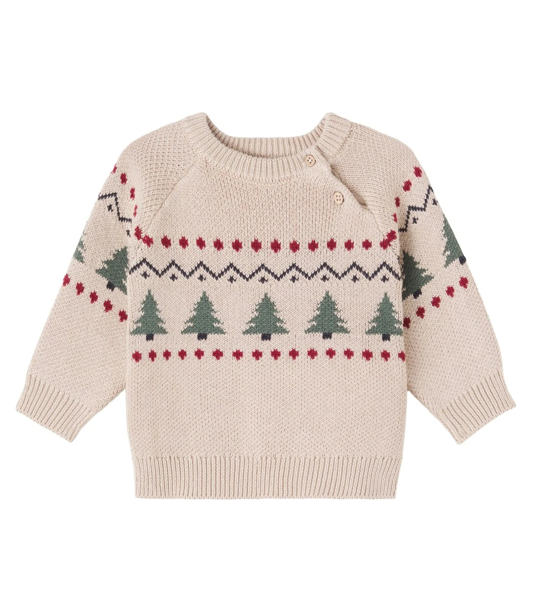 Wheat - Baby Balou cotton jacquard sweater