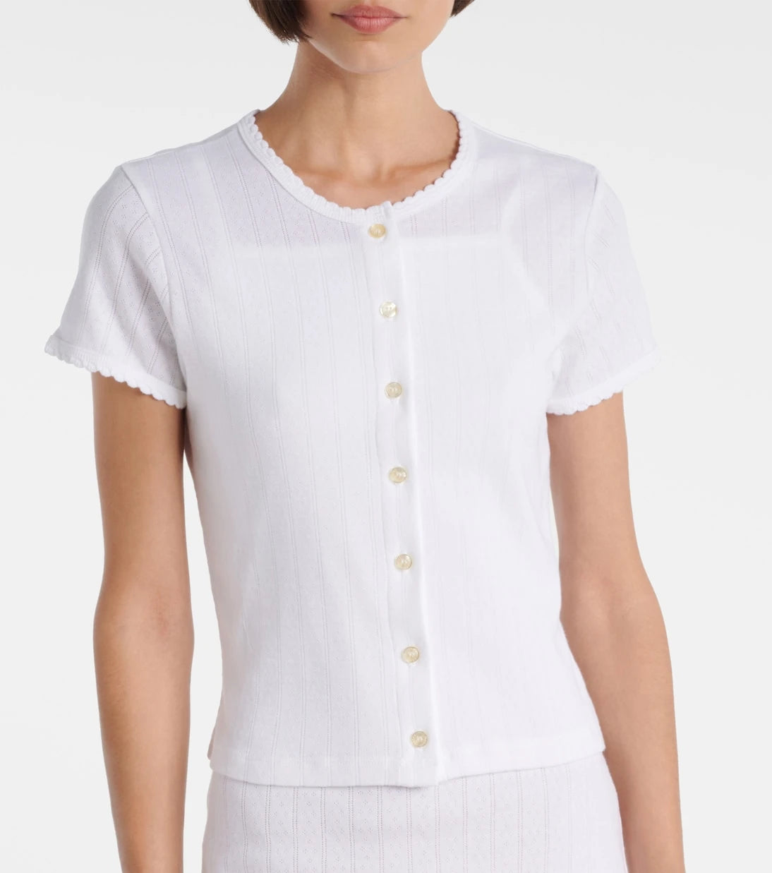 Leset - Pointelle cotton cardigan