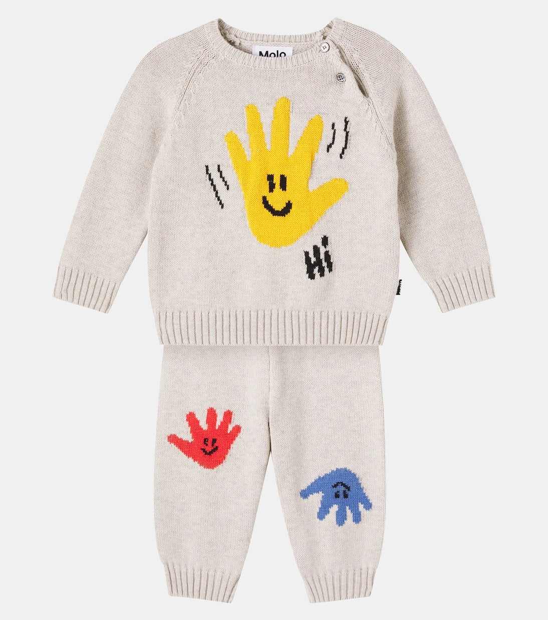 Molo - Baby cotton and wool sweater and pants set