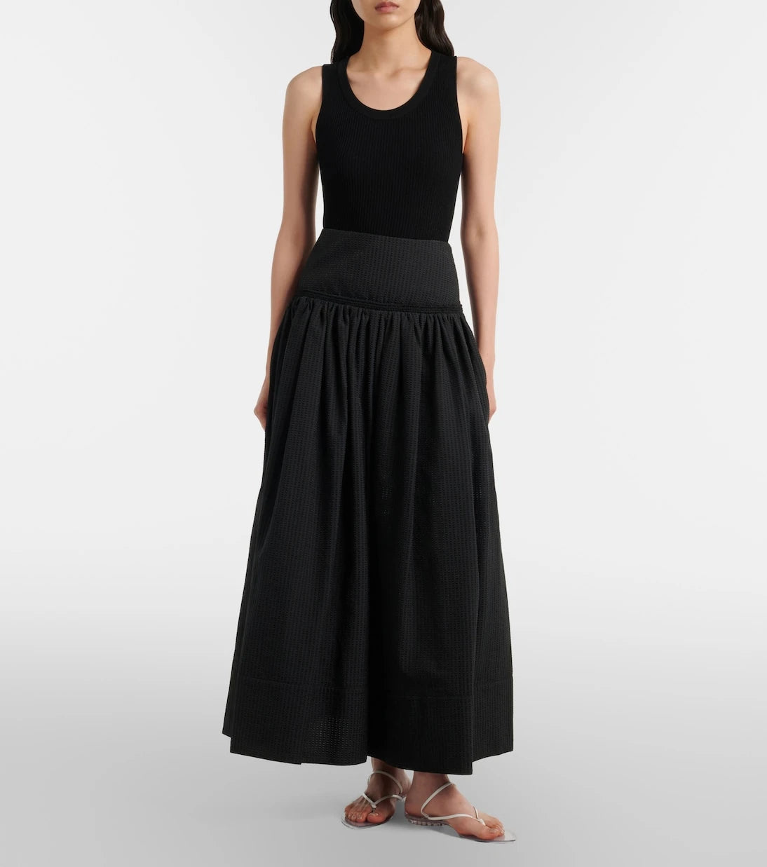 Alaïa - Cotton-blend maxi skirt