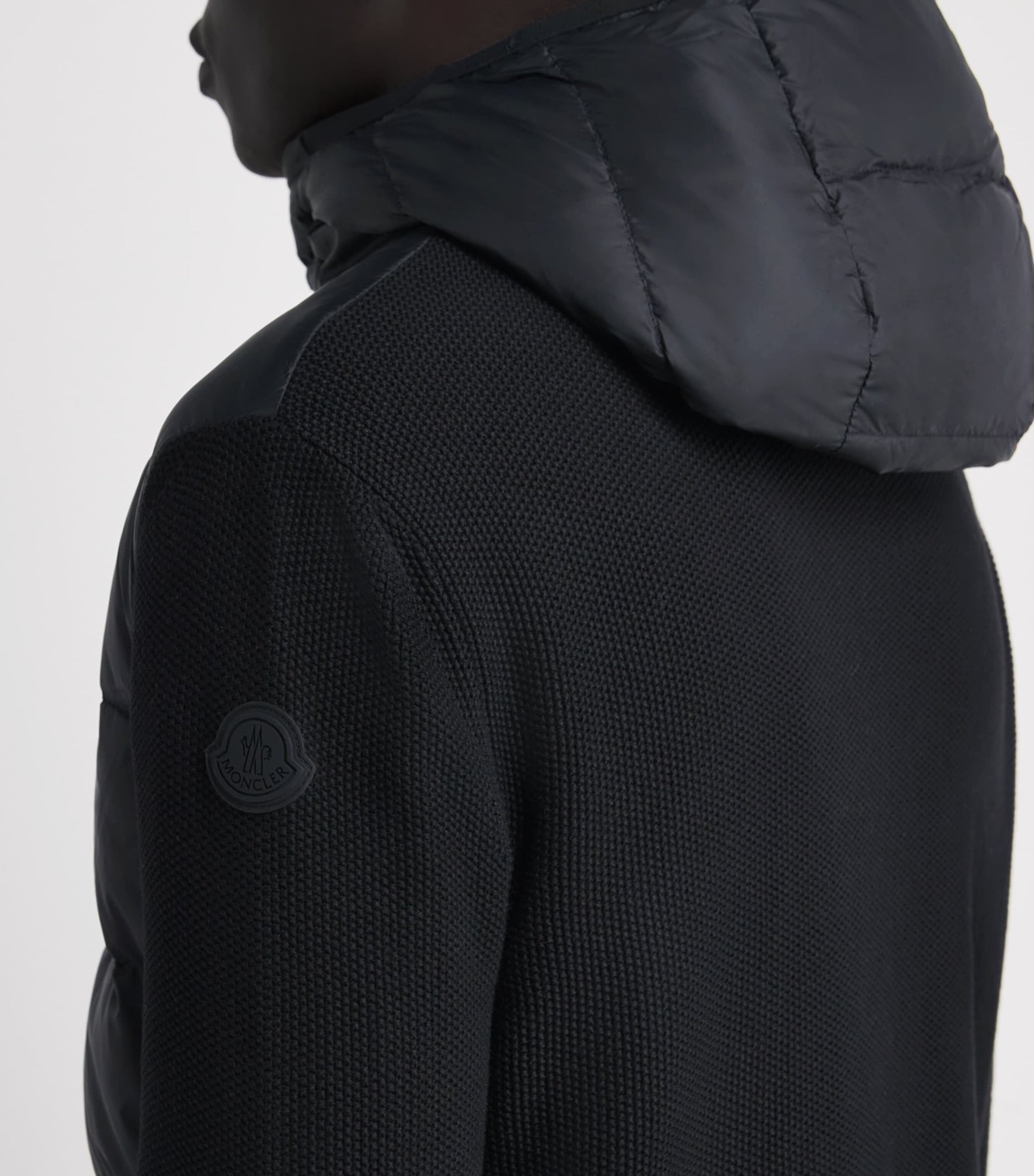 Moncler Black Cotton Down-Front Cardigan