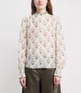 ME+EM Ivory Cotton-Silk Berry Print Blouse