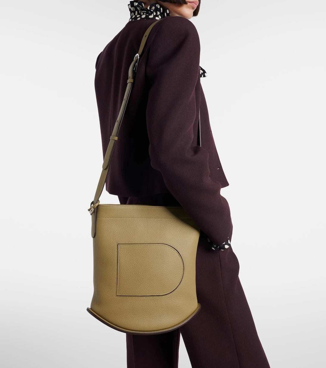 Delvaux - حقيبة يد Pin Daily Medium جلدية توت