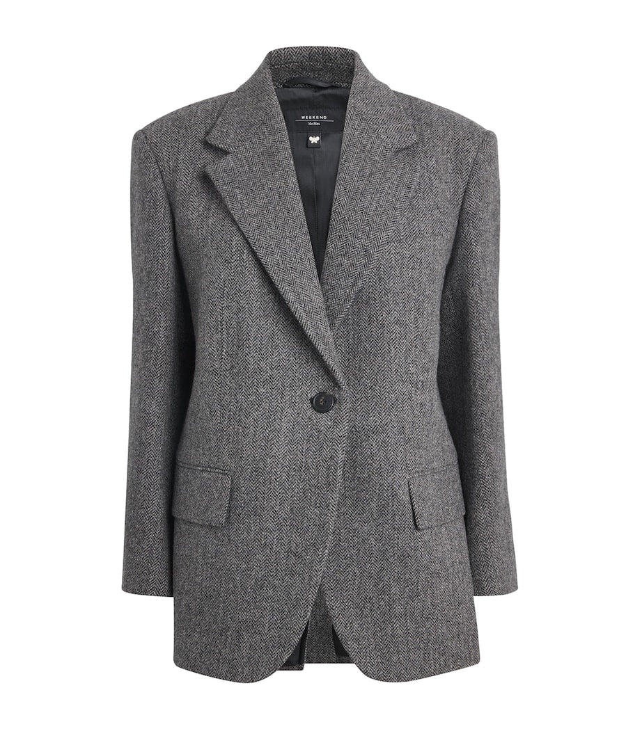 Grey Virgin Wool Tweed Blazer