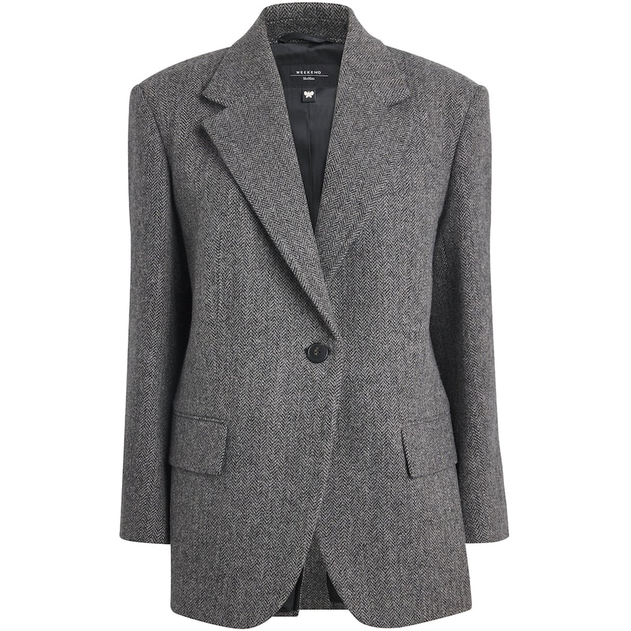 Grey Virgin Wool Tweed Blazer