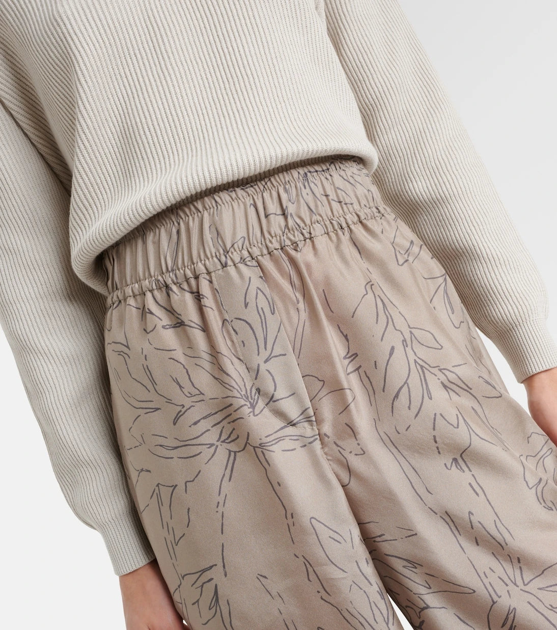 Brunello Cucinelli - Floral silk wide-leg pants