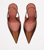 Satin Anok Slingback Pumps 105 DARK BROWN