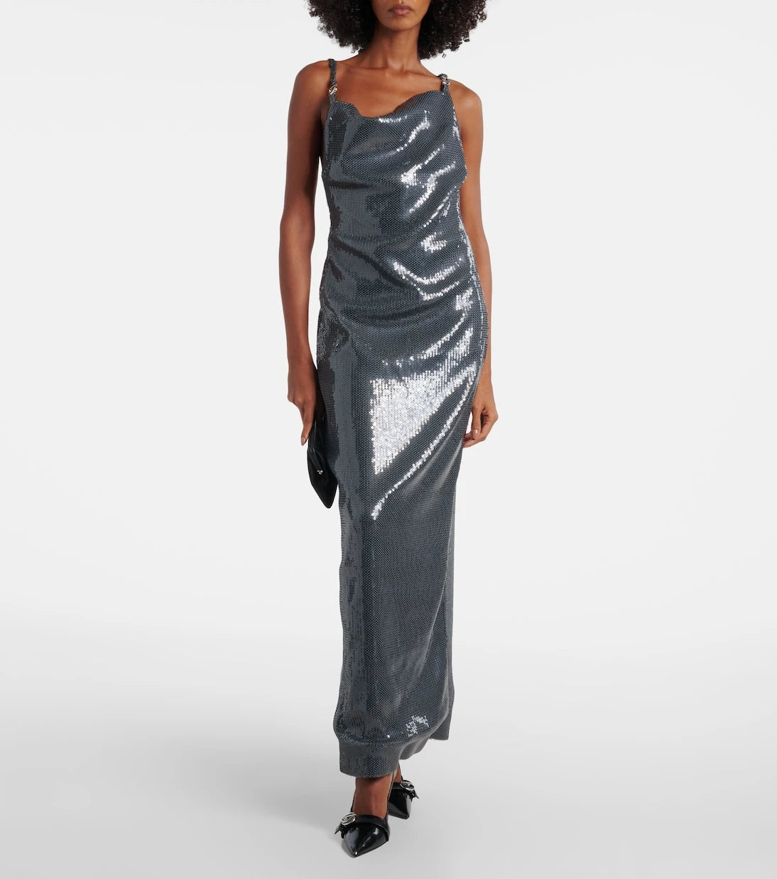 Coperni - Sequined draped gown
