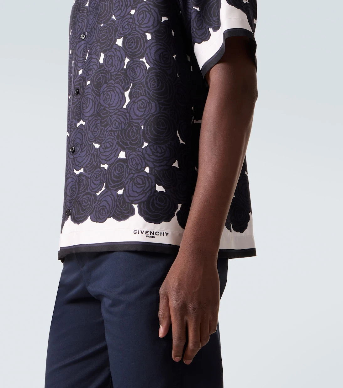 Givenchy - Çiçekli ipek bowling gömleği