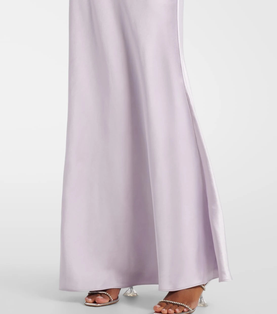 Self-Portrait - Floral-appliqué satin maxi dress