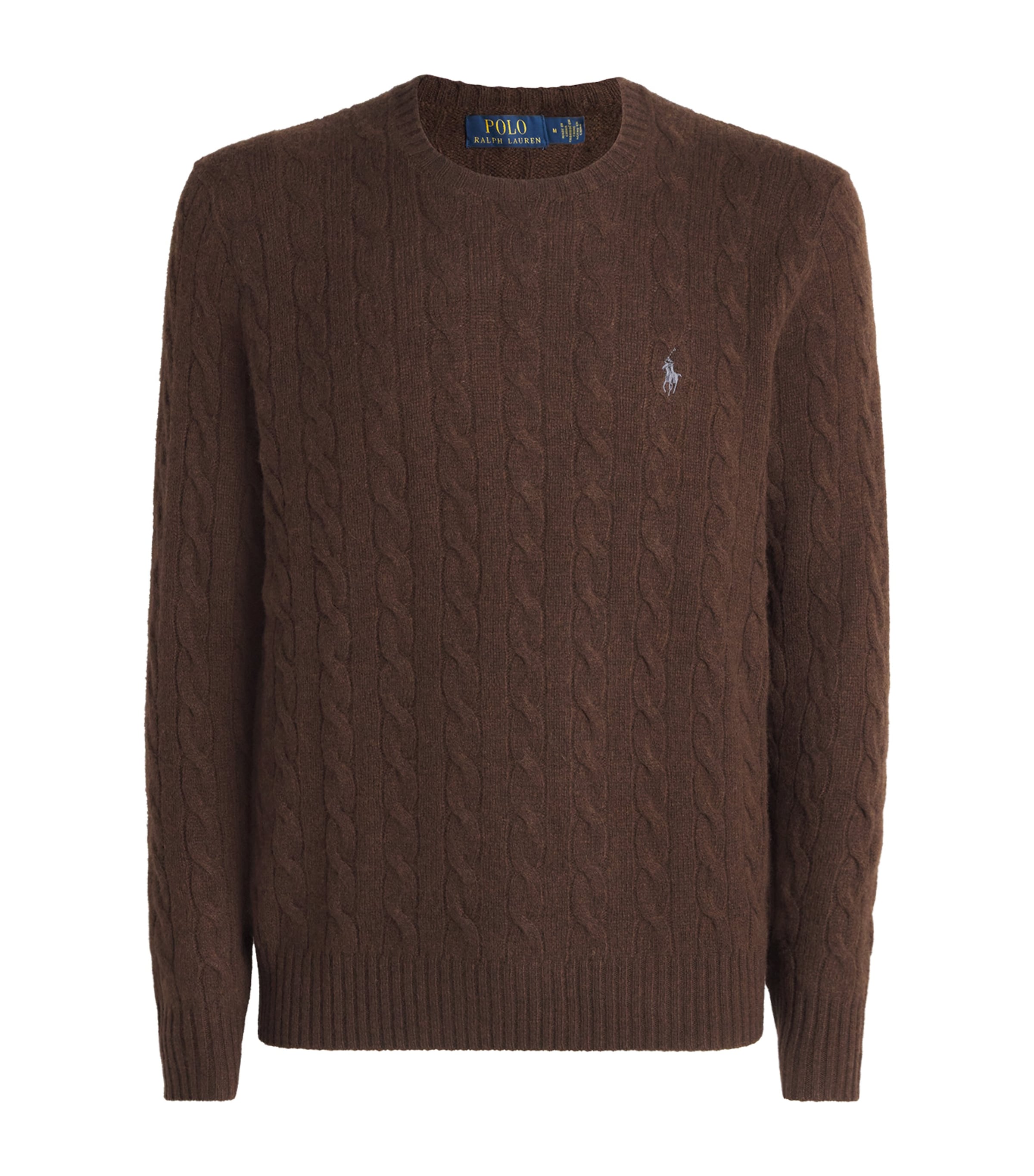Brown Wool-Cashmere Cable-Knit Sweater
