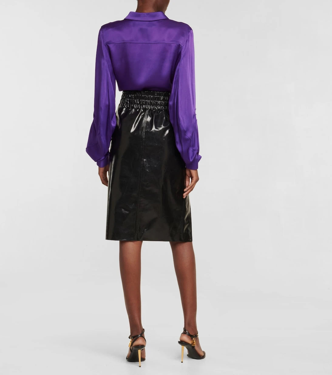 Tom Ford - Leather midi skirt