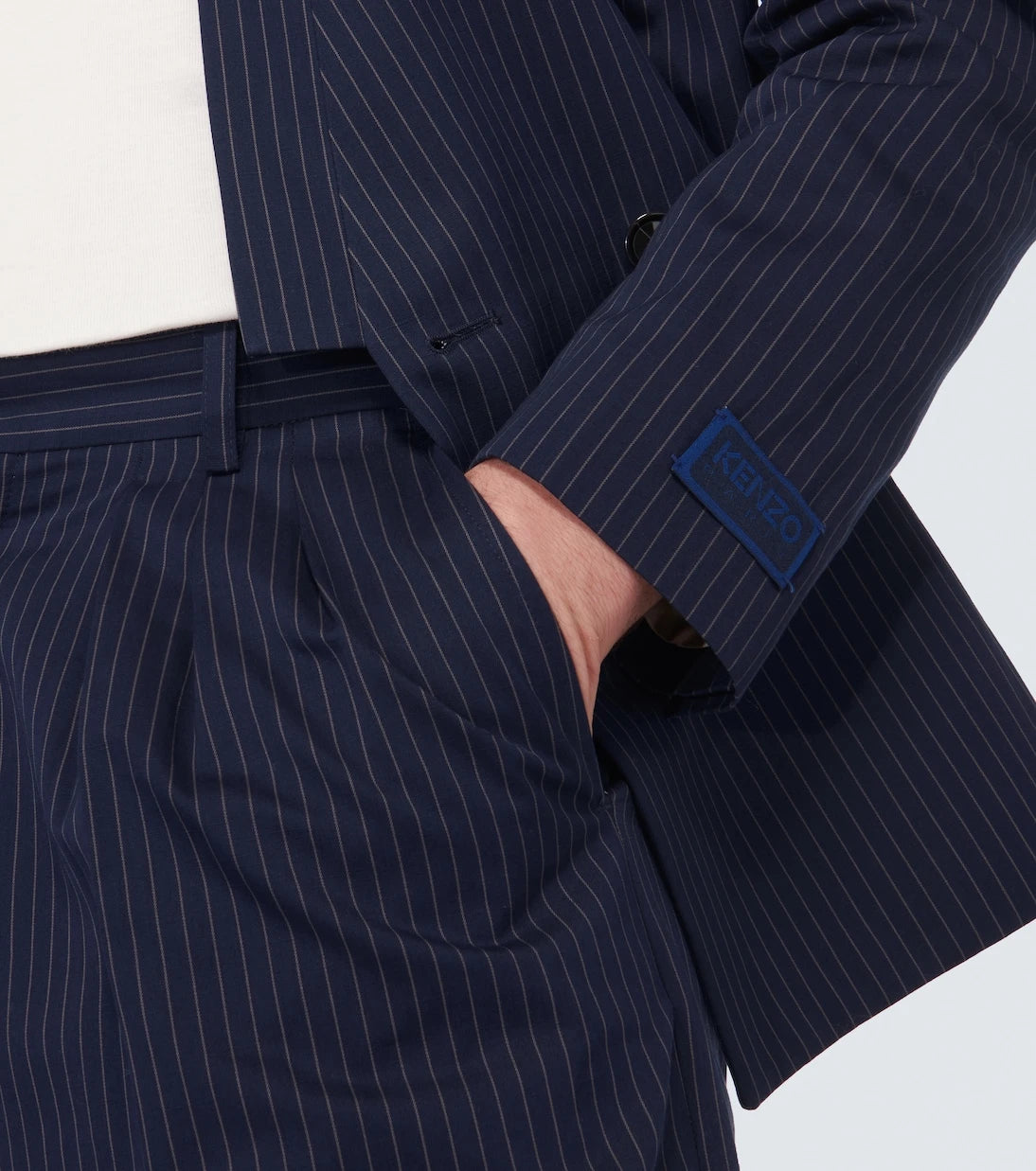 Kenzo - Pinstripe cotton and linen jacket