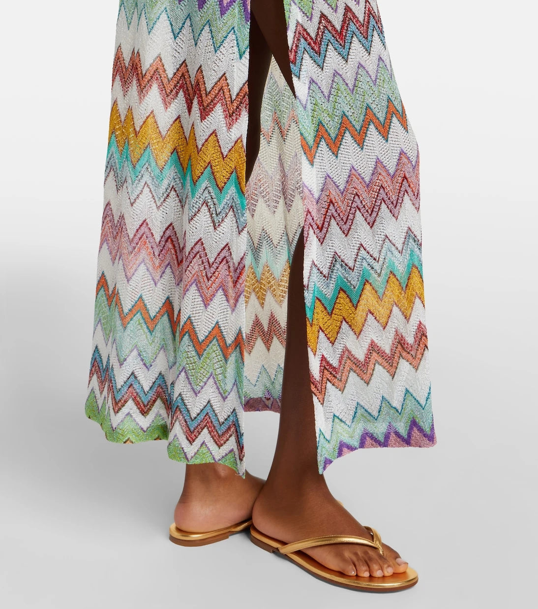 Missoni - فستان ماكسي لاميه بتصميم متعرج