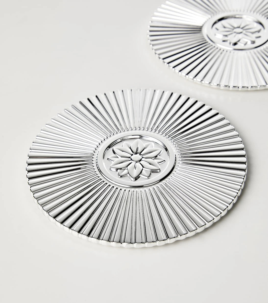 Christofle - Malmaison set of 2 silver-plated coasters