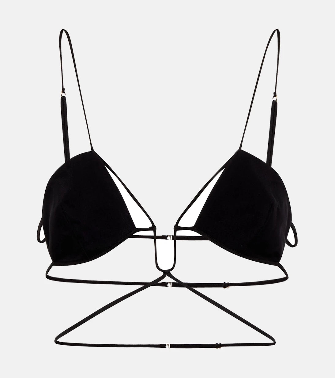 Nensi Dojaka - Tie-trimmed gabardine bra