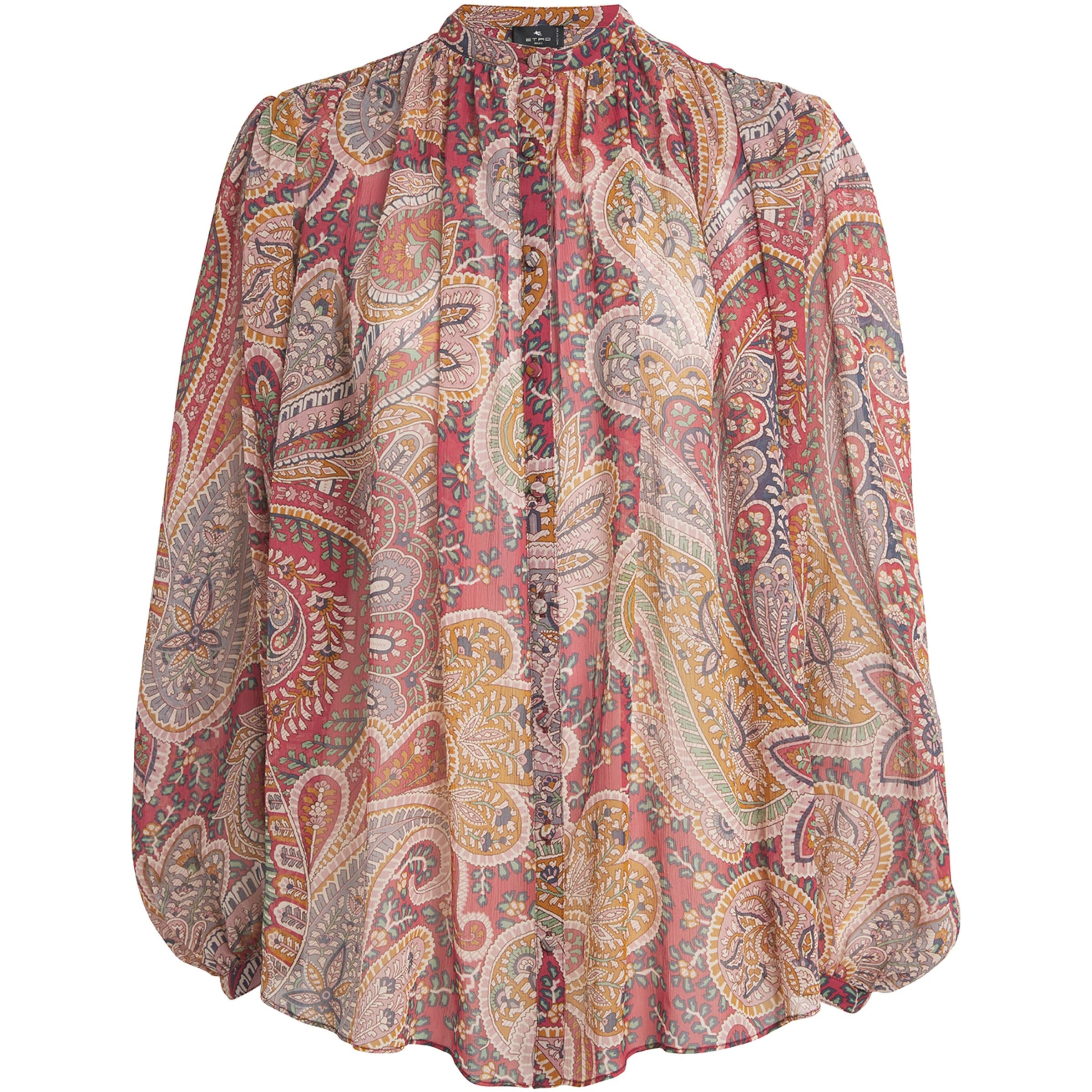 Etro Multi Sheer-Silk Paisley Blouse