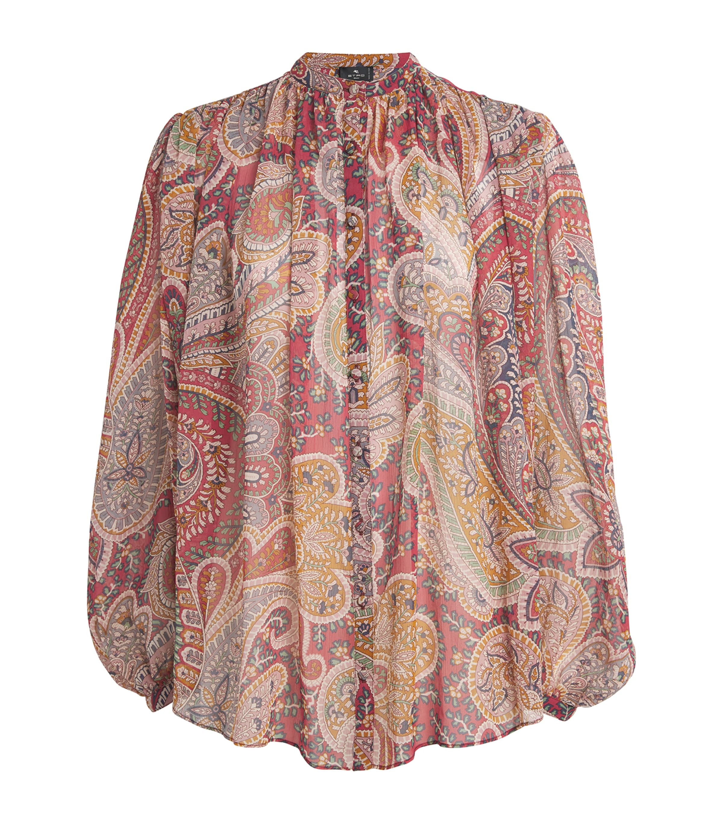 Etro Multi Sheer-Silk Paisley Blouse