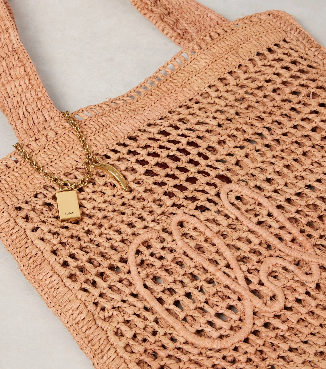 Chloé - Summer Banana raffia-effect tote bag