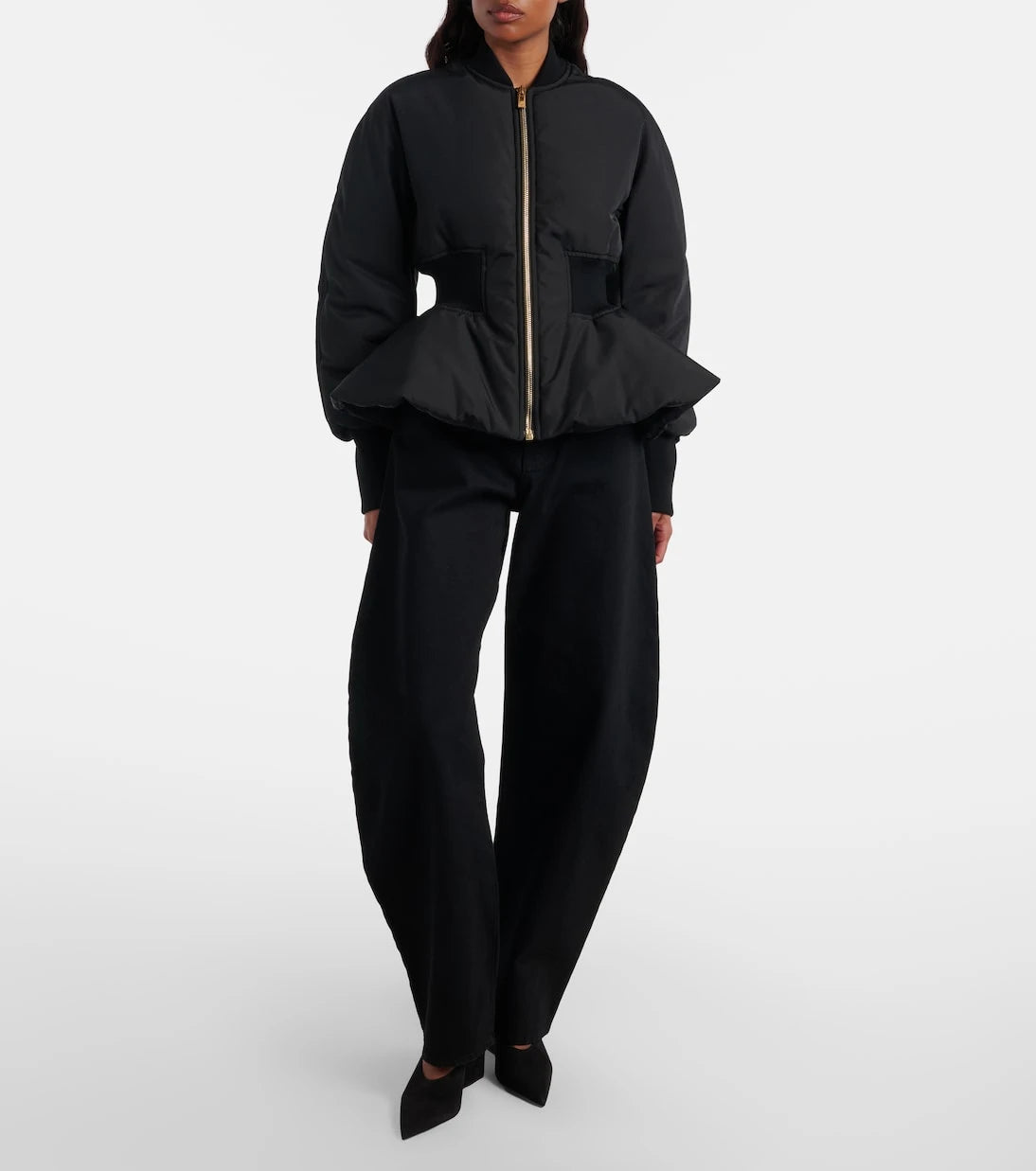 Alaïa - Peplum bomber jacket