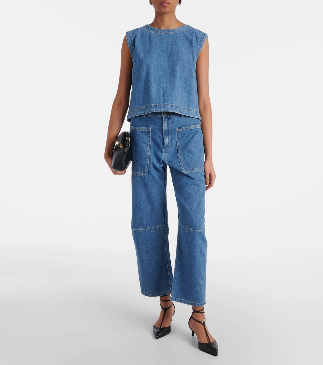 Velvet - Farah cropped barrel-leg jeans