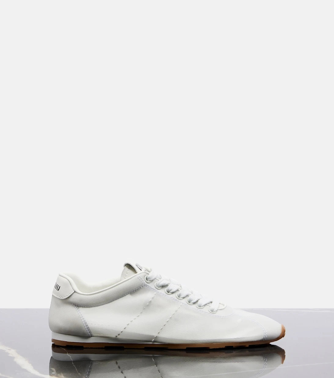 Miu Miu - Plume leather-trimmed sneakers