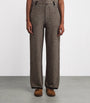 Guest In Residence Brown Cashmere Houndstooth Tailored Trousers
