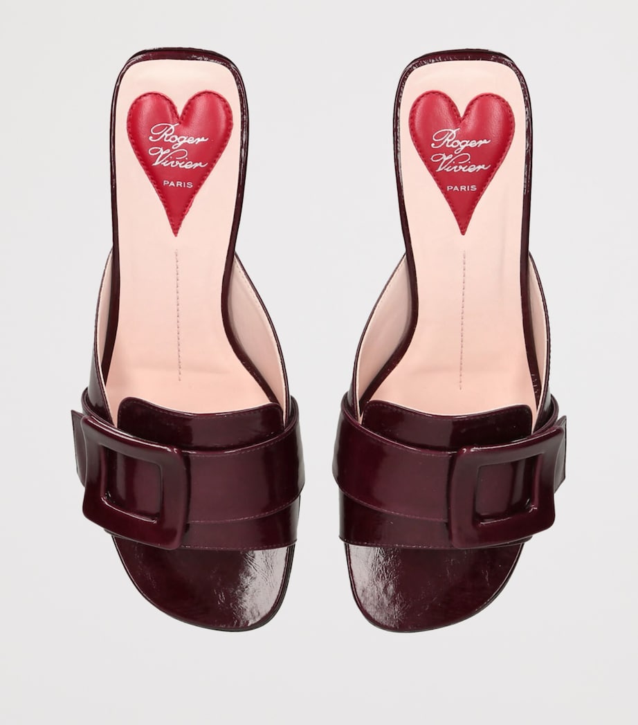 Roger Vivier Burgundy Patent Leather Viv’ Canard Mules 55