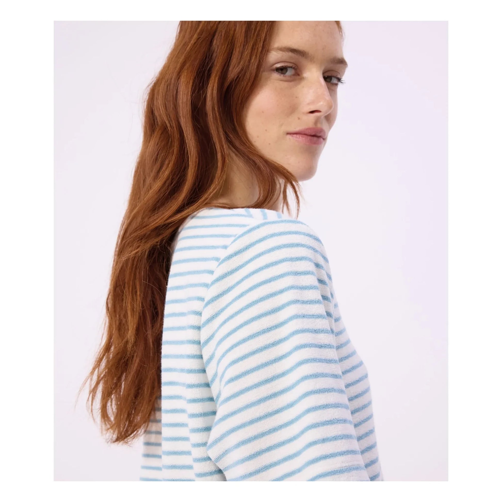 Petit Bateau - Striped Towelling Pyjama Shorts | Turquoise