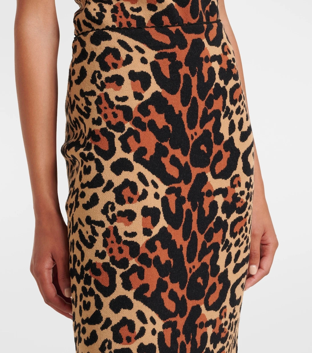 Blumarine - Leo leopard-print jacquard pencil skirt