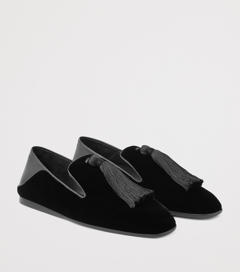 Multi Eliot Velvet Tassel Ballet Flats