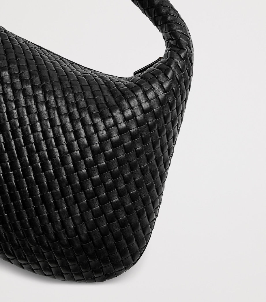 Maxi Leather Intrecciato Veneta Shoulder Bag