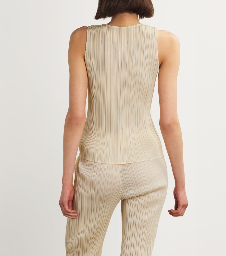 Pleats Please Issey Miyake Beige New Colorful Basics Tank Top