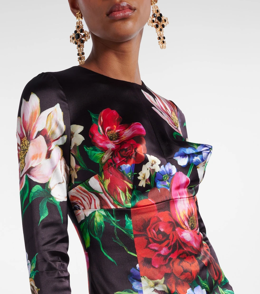 Dolce&Gabbana - Floral satin midi dress
