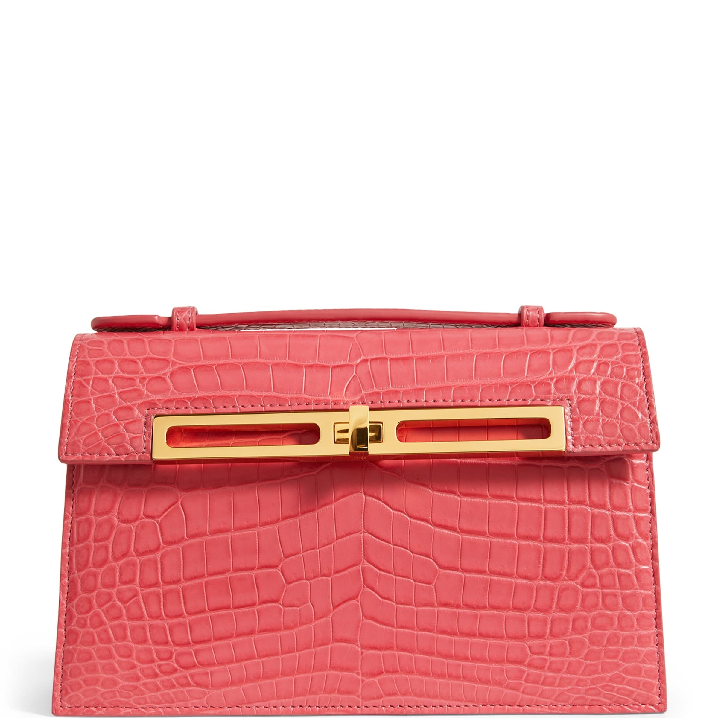 Llora Pink Mini Crocodile Emma Top-Handle Bag