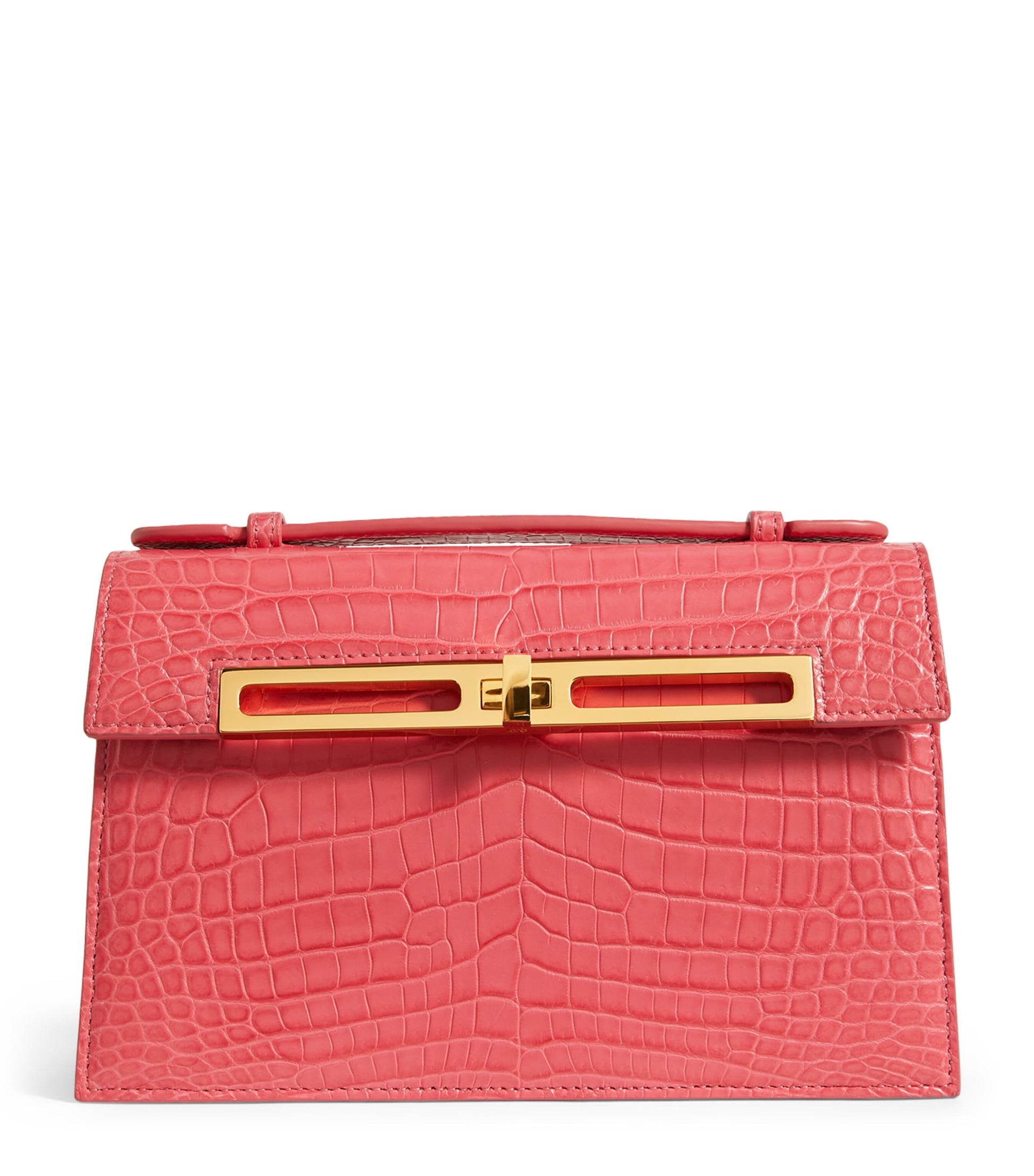 Llora Pink Mini Crocodile Emma Top-Handle Bag
