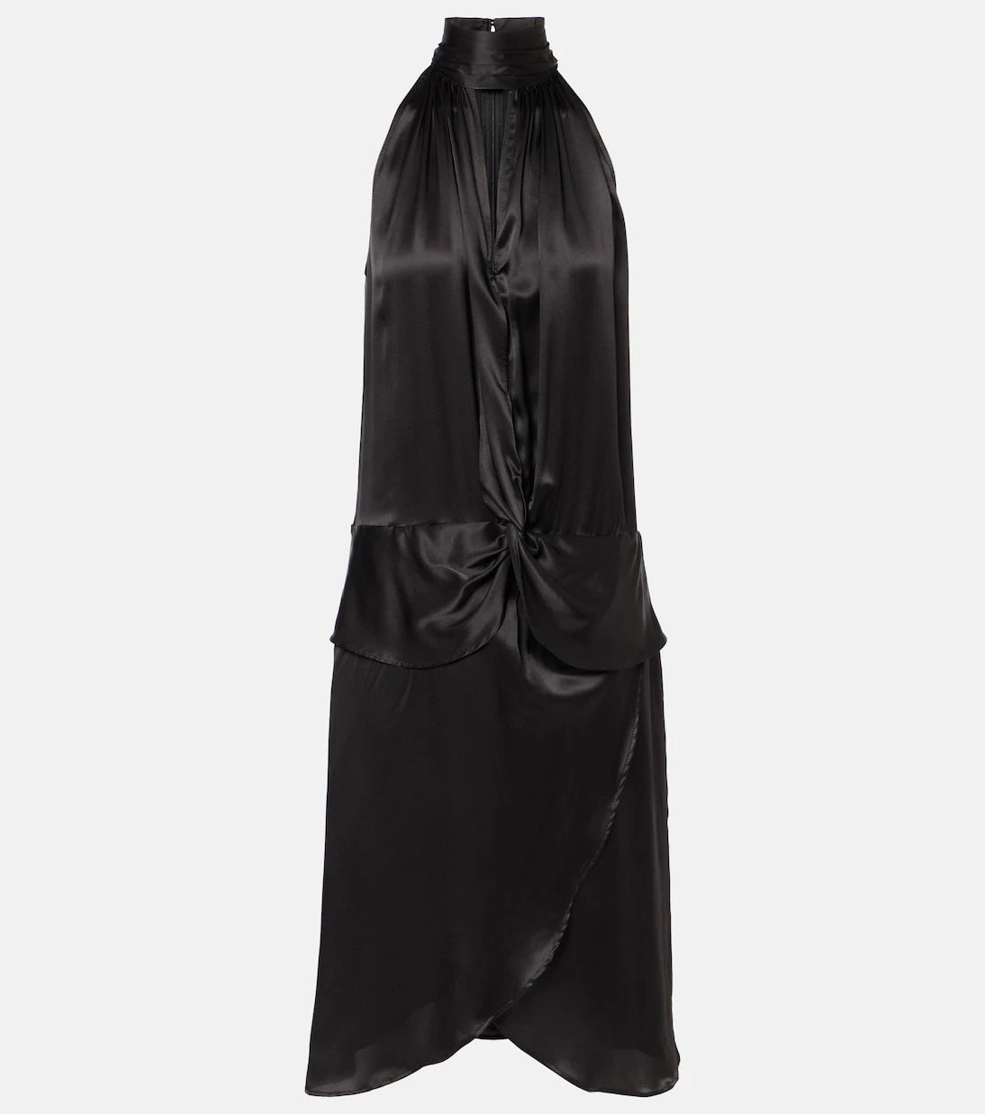 Nina Ricci - Gathered halterneck satin minidress