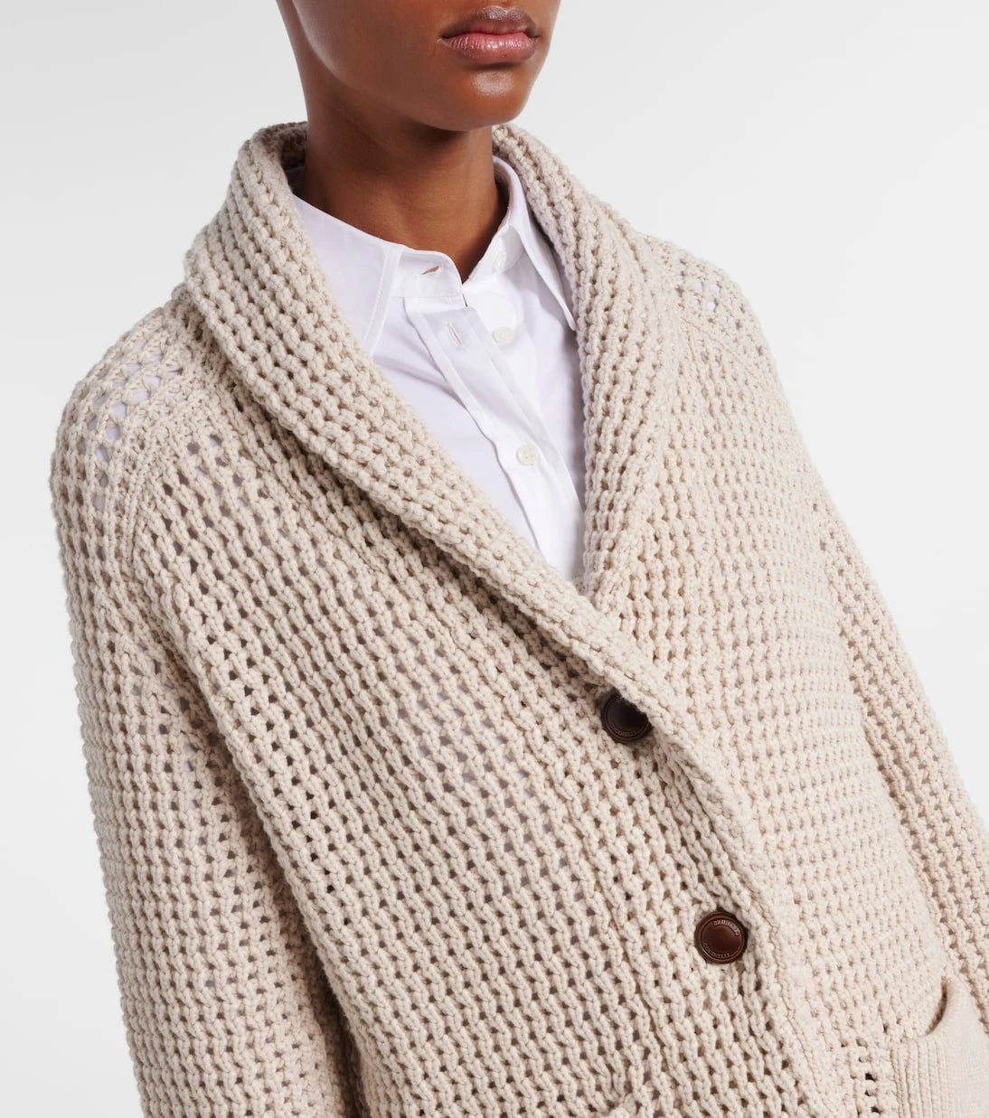 Brunello Cucinelli - Open-knit cotton-blend cardigan