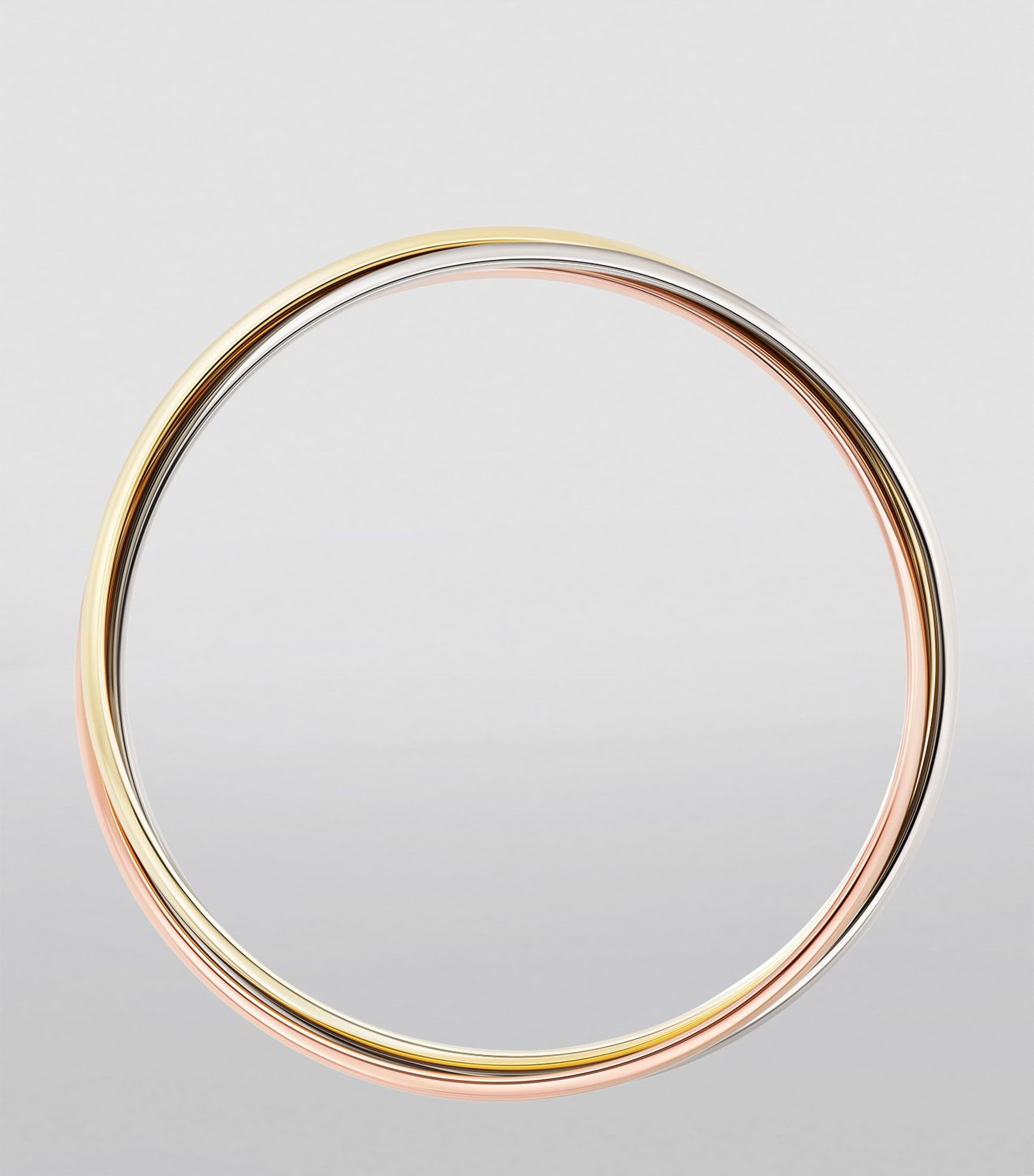 Large White, Rose and Yellow Gold Trinity Bracelet