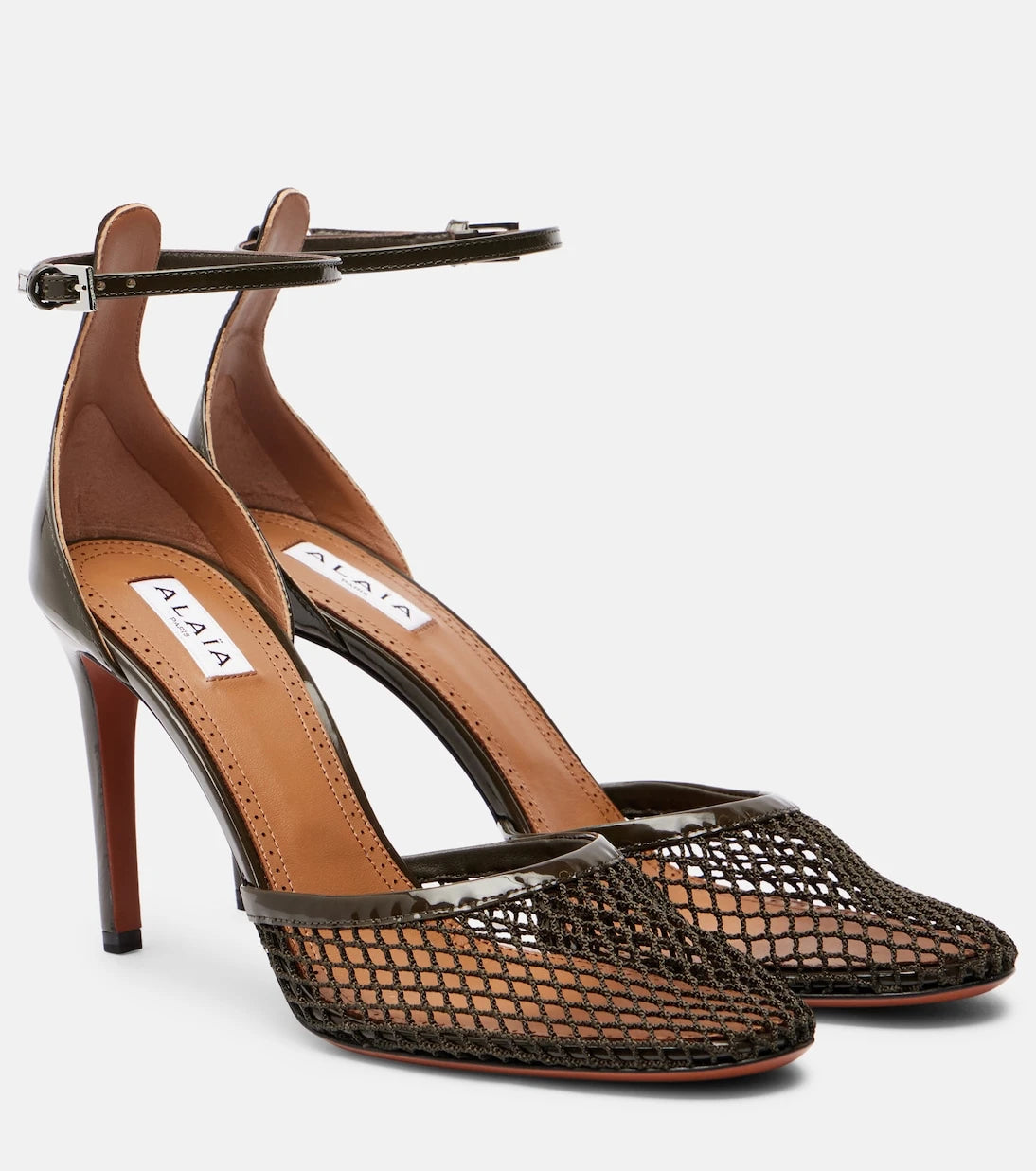 Alaïa - 90 mesh and patent leather pumps