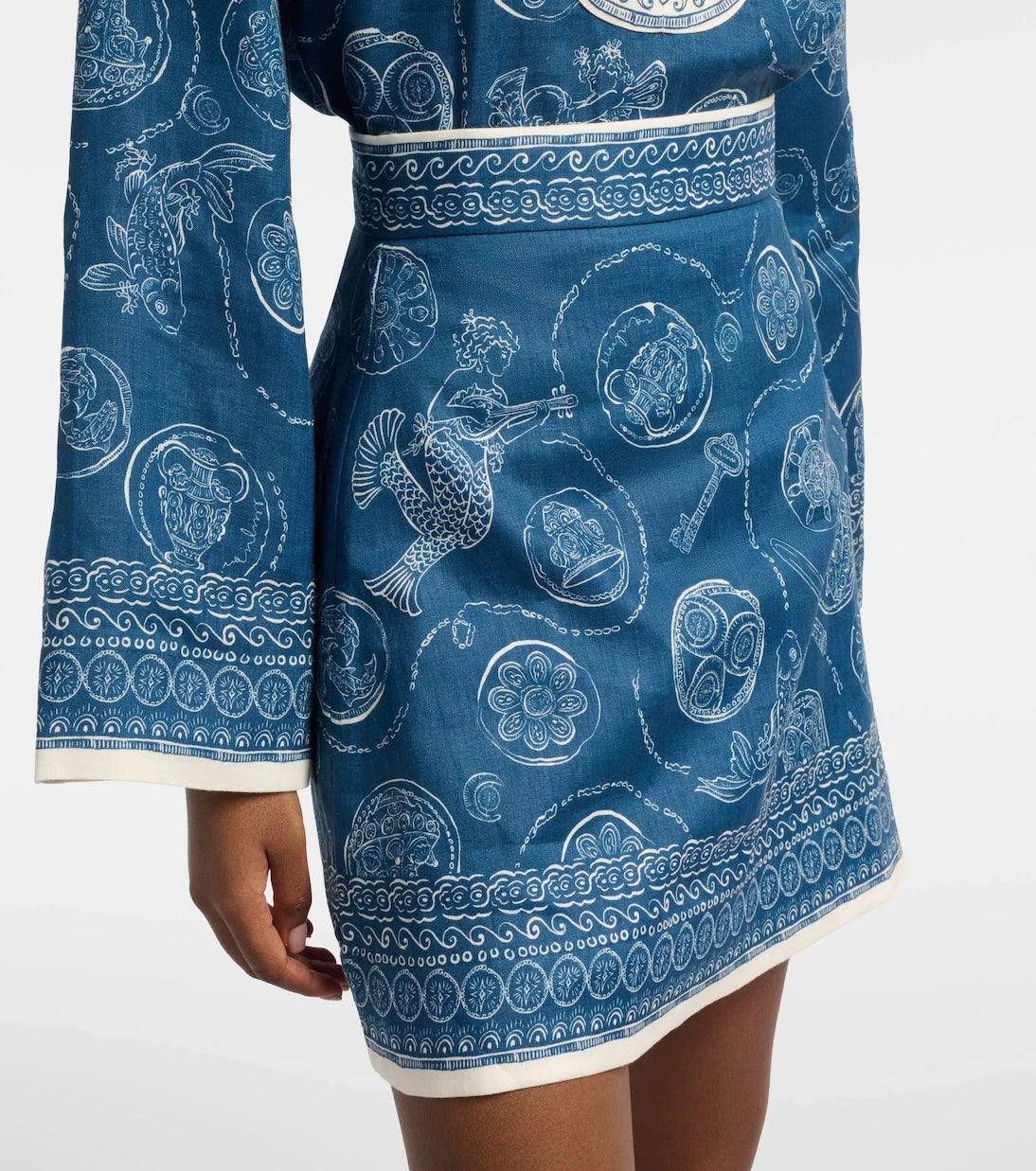 Alémais - Lucky printed linen miniskirt