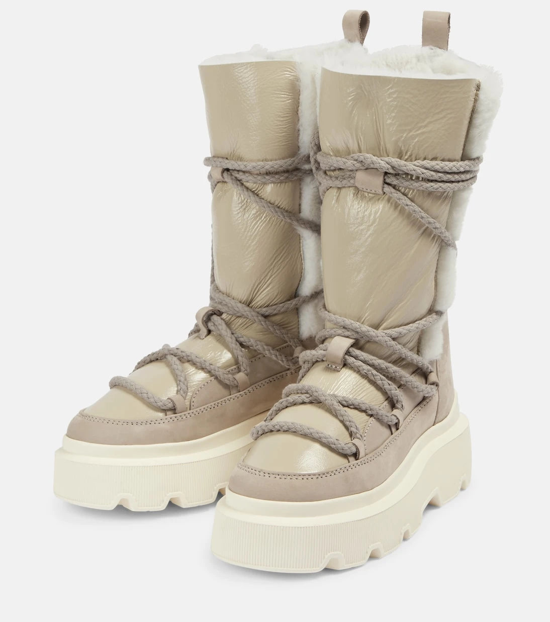 Inuikii - Leather shearling-trimmed snow boots