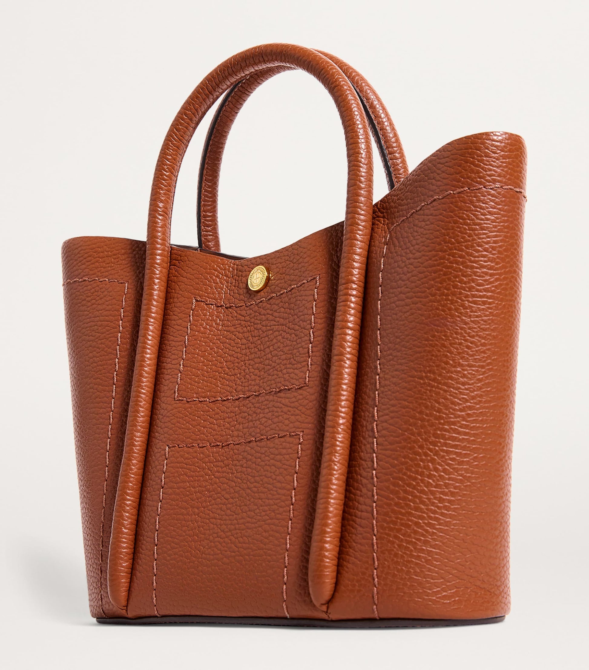 Tan Grab Leather Rope Tote Bag