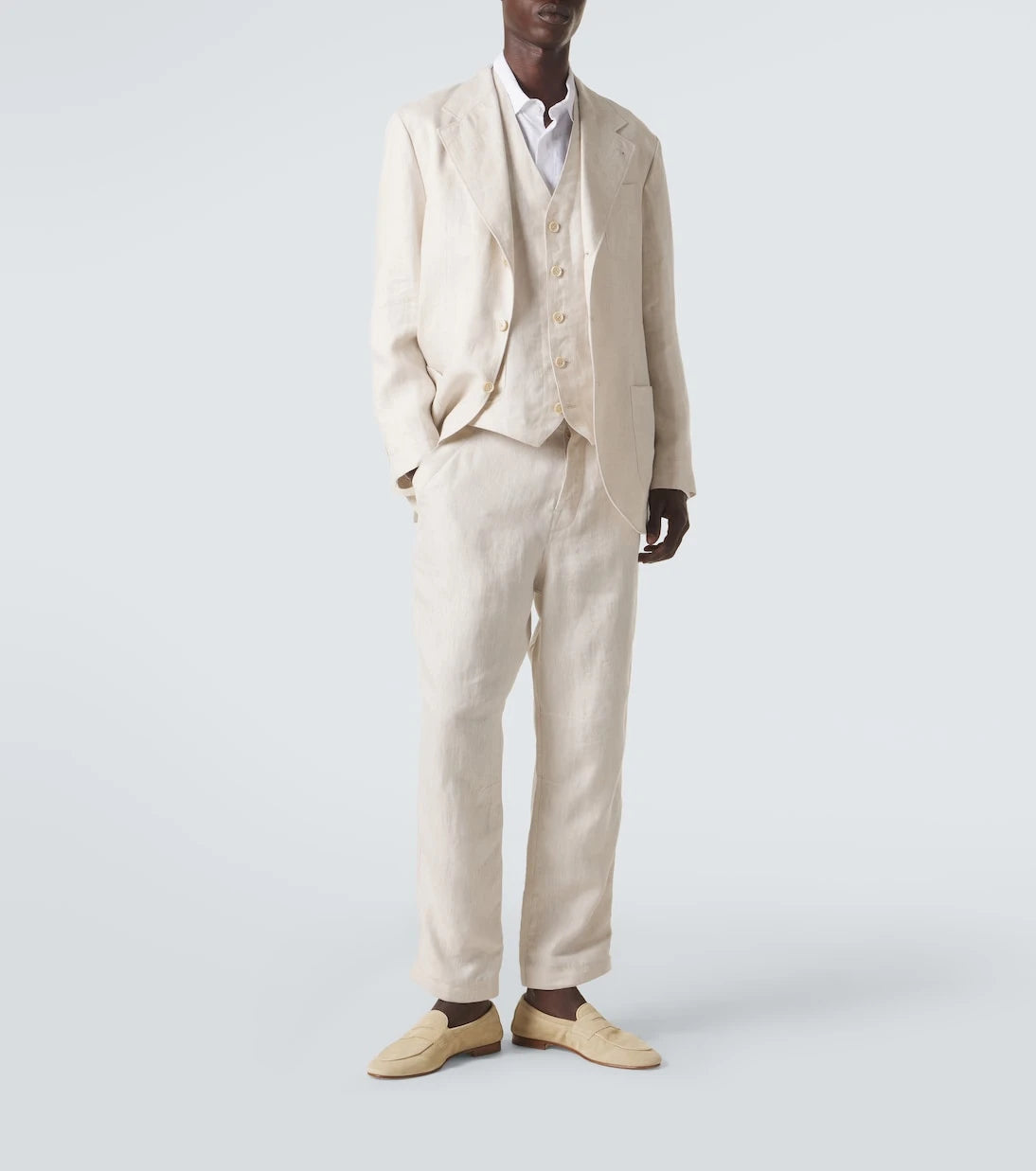 Brunello Cucinelli - Herringbone linen vest