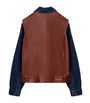 Blue Leather-Denim Hybrid Jacket
