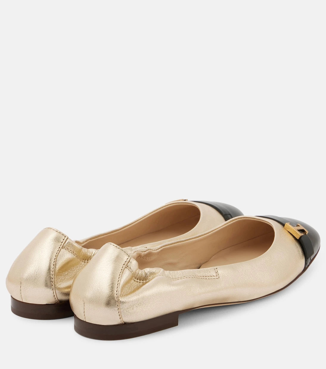 Tod's - Metallic leather ballet flats
