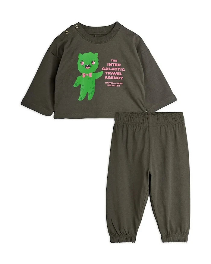 Памучен бебешки анцуг Mini Rodini Alien travel