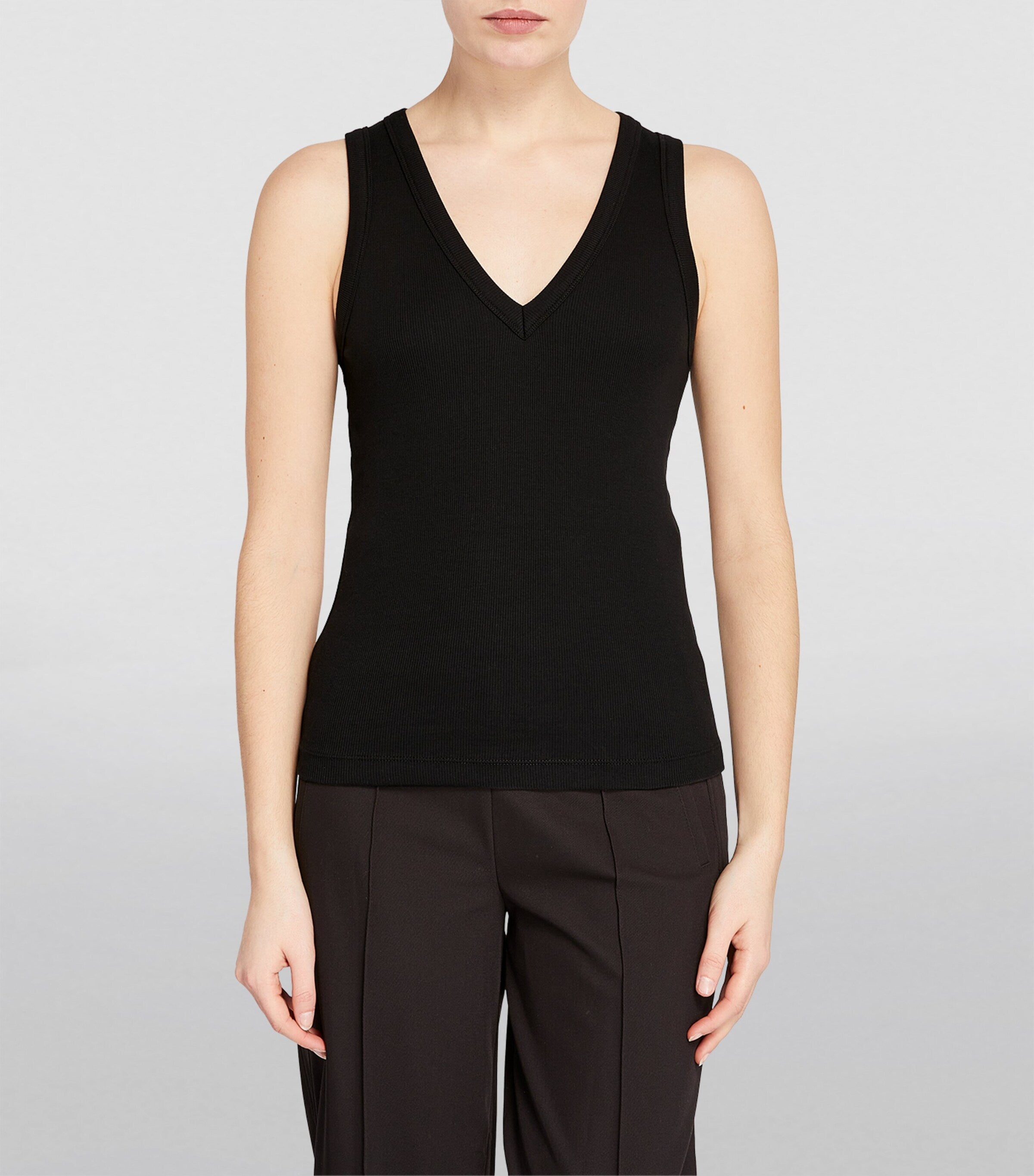 ME+EM Black V-Neck Ribbed Ultimate Vest